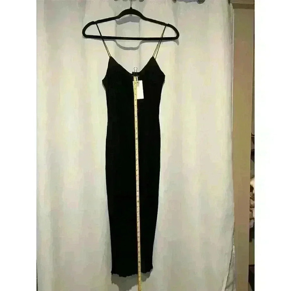 Good American Women's Black Ribbed Maxi Slip Dress Size 00 - Picture 14 of 14